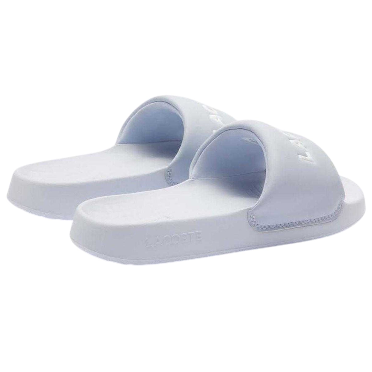 Blue - Back - Lacoste Womens-Ladies Serve 1.0 Padded Strap Flat Sliders