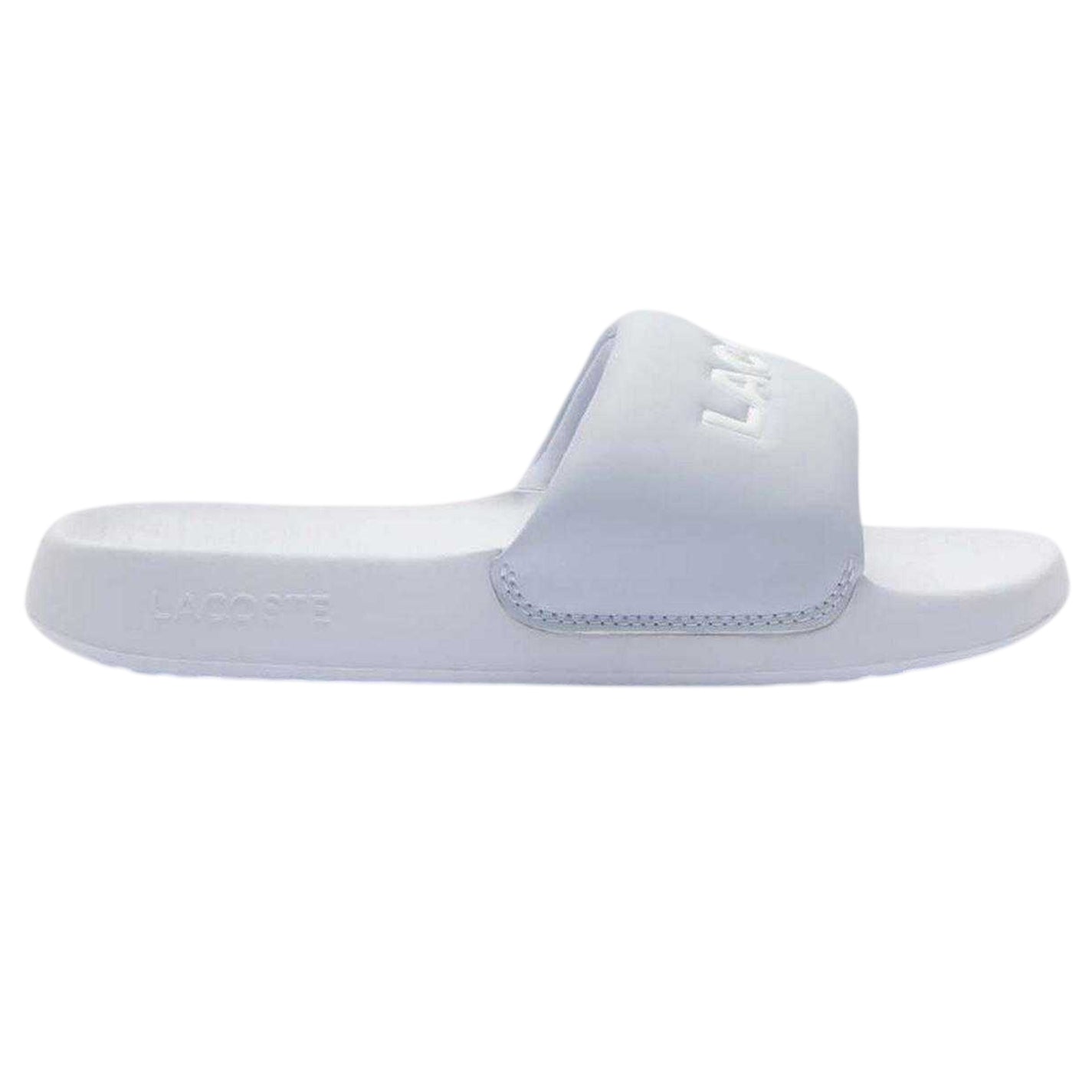 Blue - Front - Lacoste Womens-Ladies Serve 1.0 Padded Strap Flat Sliders