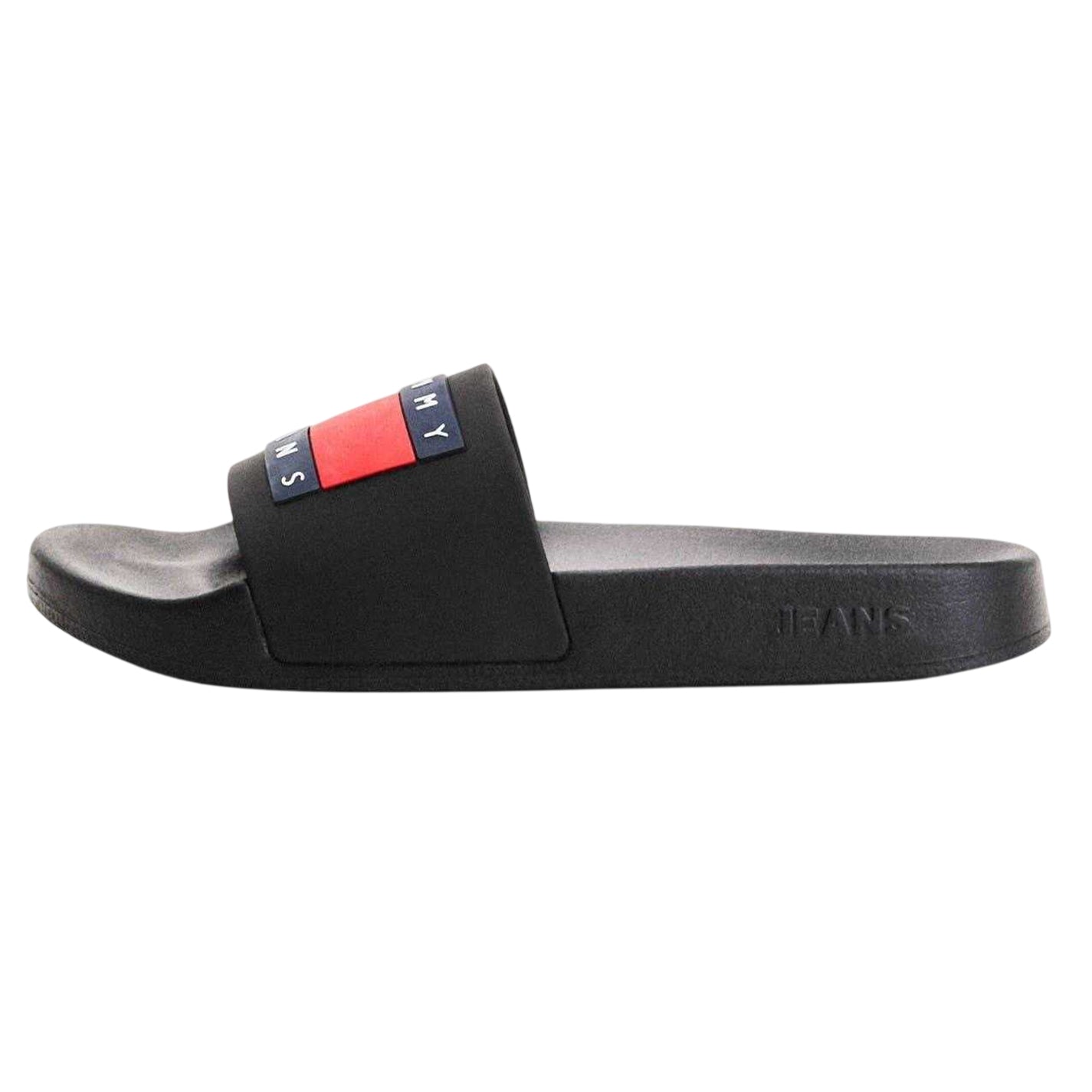 Black - Back - Tommy Jeans Mens Logo Pool Sliders