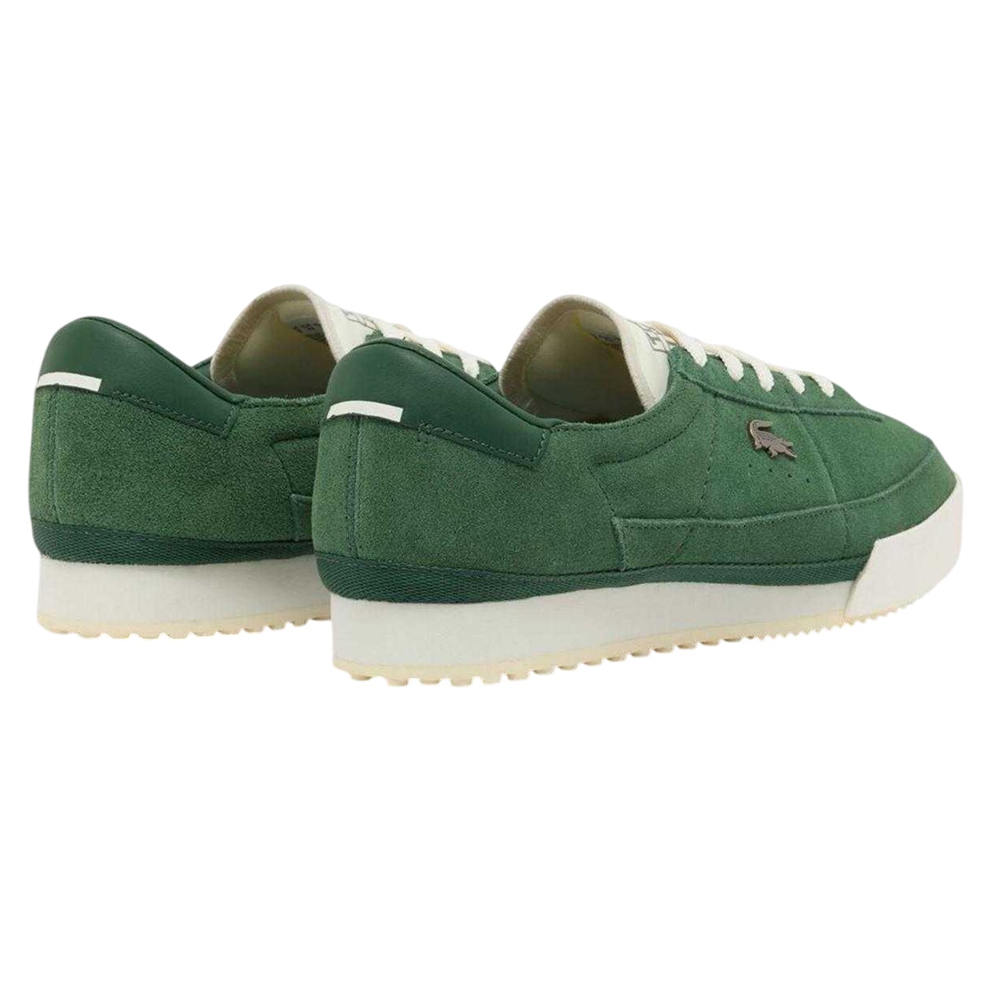 Green-White - Back - Lacoste Mens Aura Retro Leather Trainers