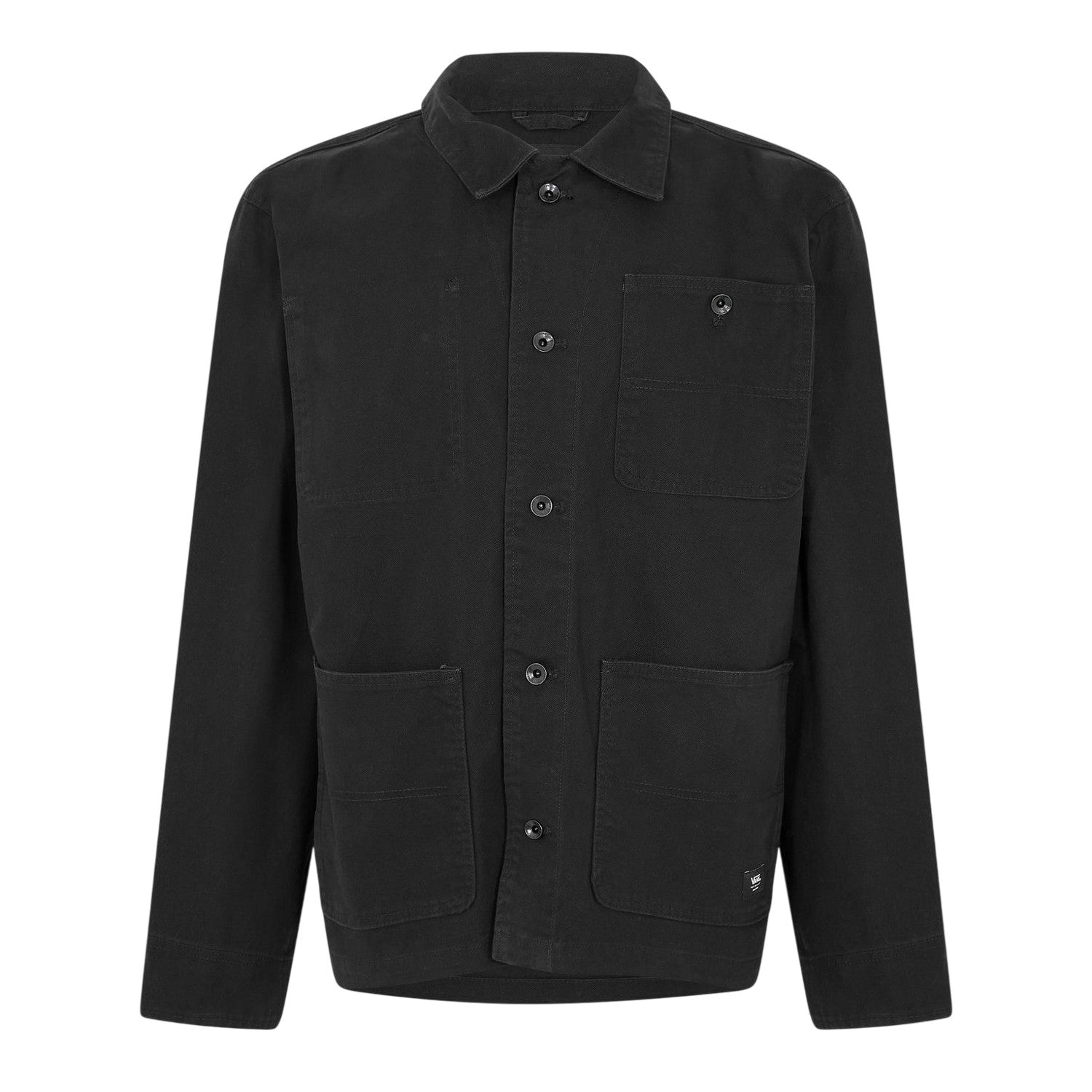 Black - Front - Vans Mens London City Cotton Blend Chest Pocket Regular Field Jacket