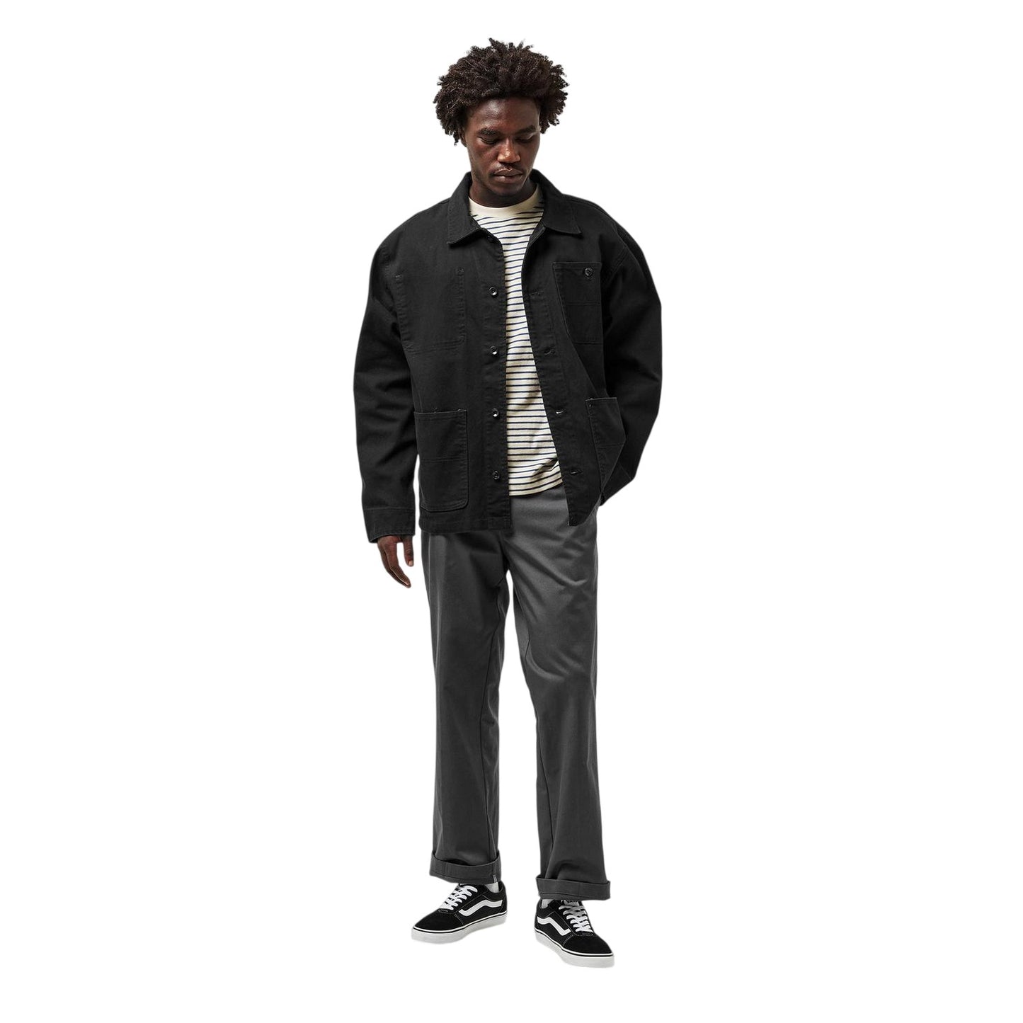 Black - Side - Vans Mens London City Cotton Blend Chest Pocket Regular Field Jacket