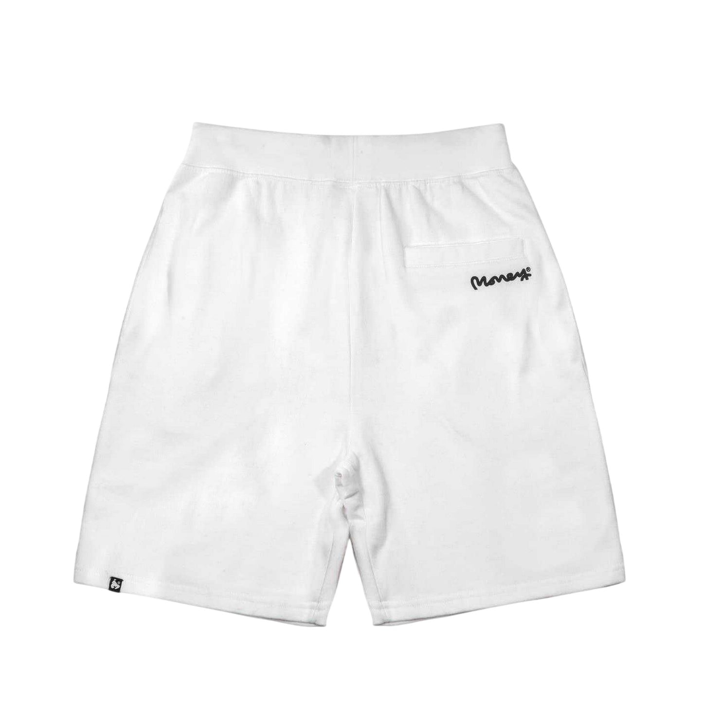 White - Back - Money Mens Cotton Sport Sweat Shorts
