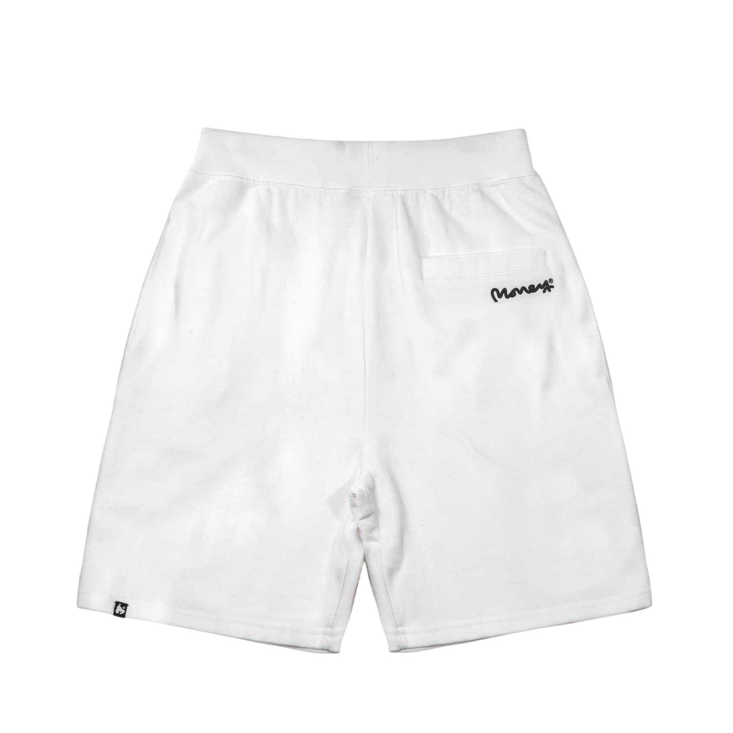 White - Back - Money Mens Cotton Sport Sweat Shorts
