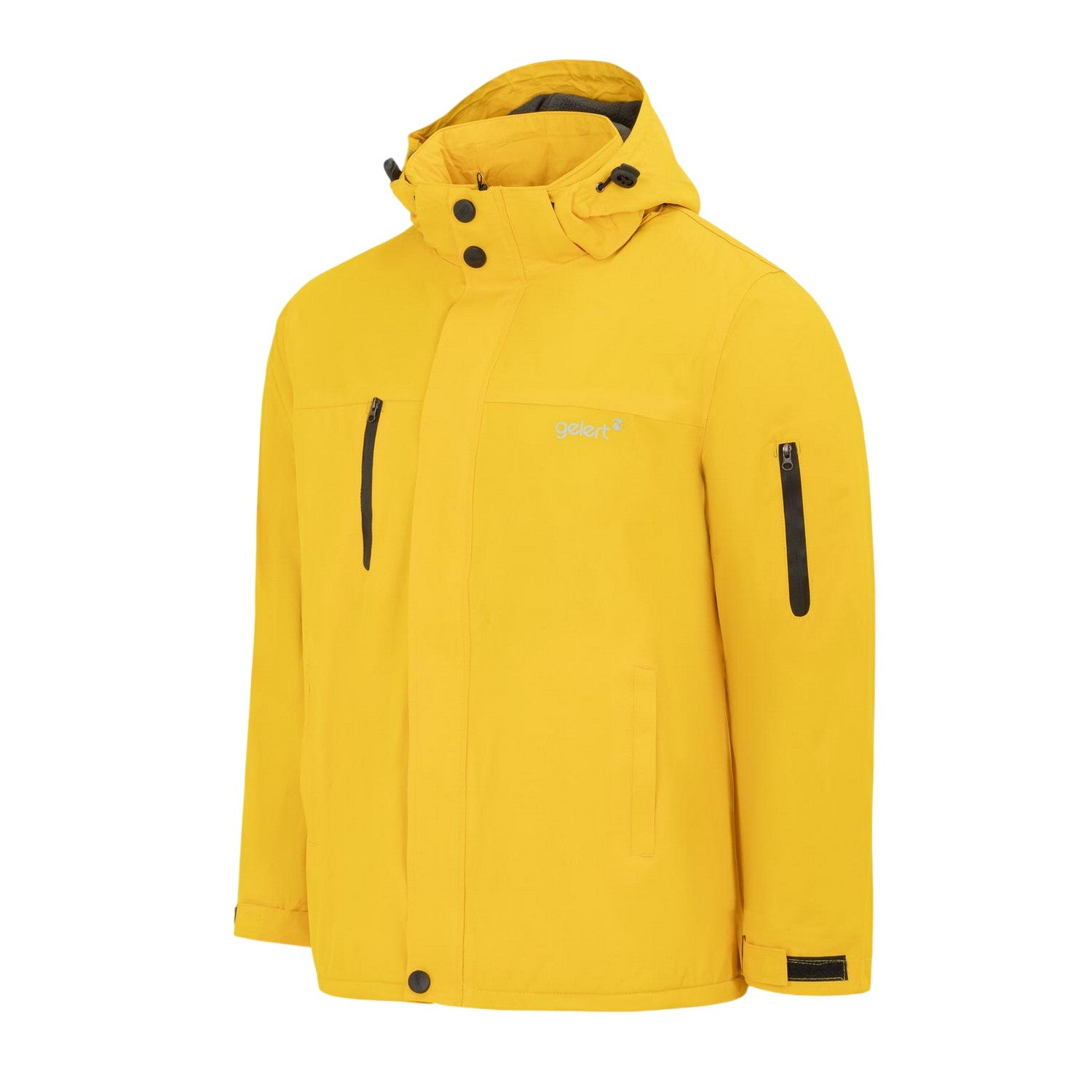 Yellow - Side - Gelert Mens Solid Hooded Regular Parka