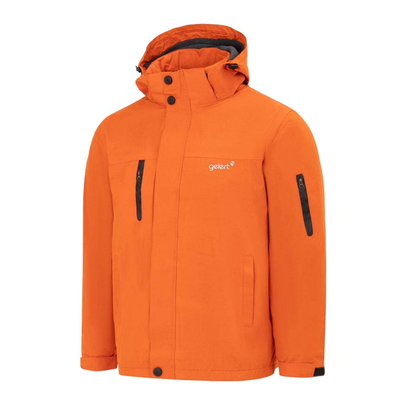 Orange - Side - Gelert Mens Solid Hooded Regular Parka
