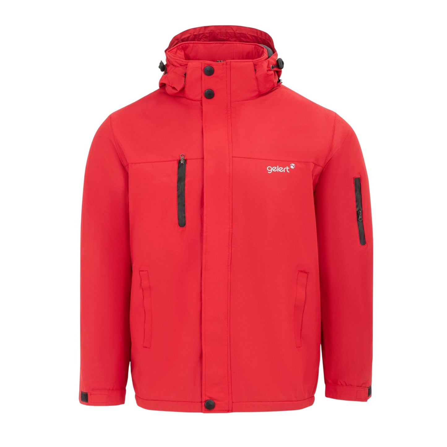 Red - Front - Gelert Mens Solid Hooded Regular Parka