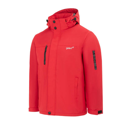 Red - Side - Gelert Mens Solid Hooded Regular Parka