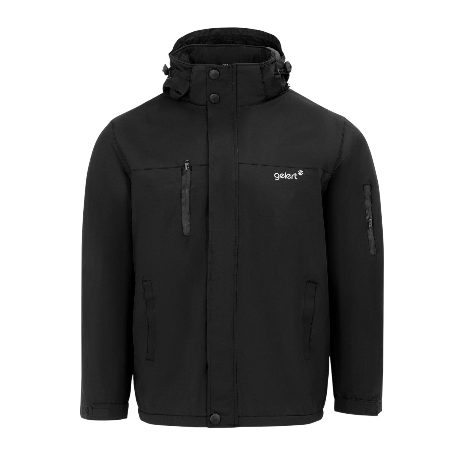 Black - Front - Gelert Mens Solid Hooded Regular Parka