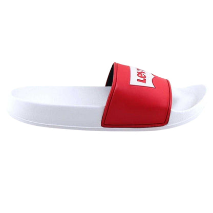 Red-White - Front - Levis Womens-Ladies Batwing Logo Sliders