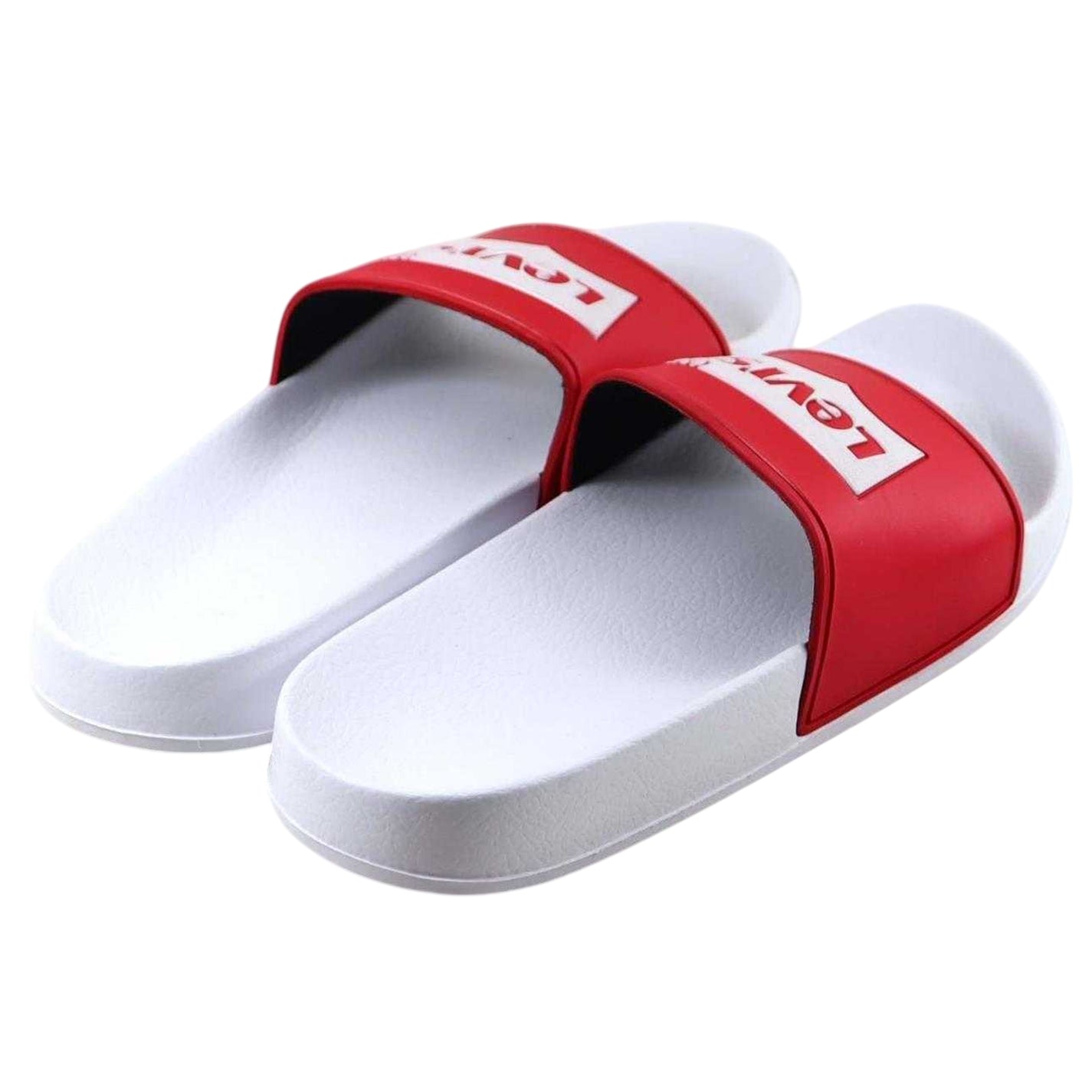 Red-White - Back - Levis Womens-Ladies Batwing Logo Sliders