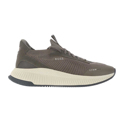 Green - Side - Boss Mens TTNM EVO Leather Trainers