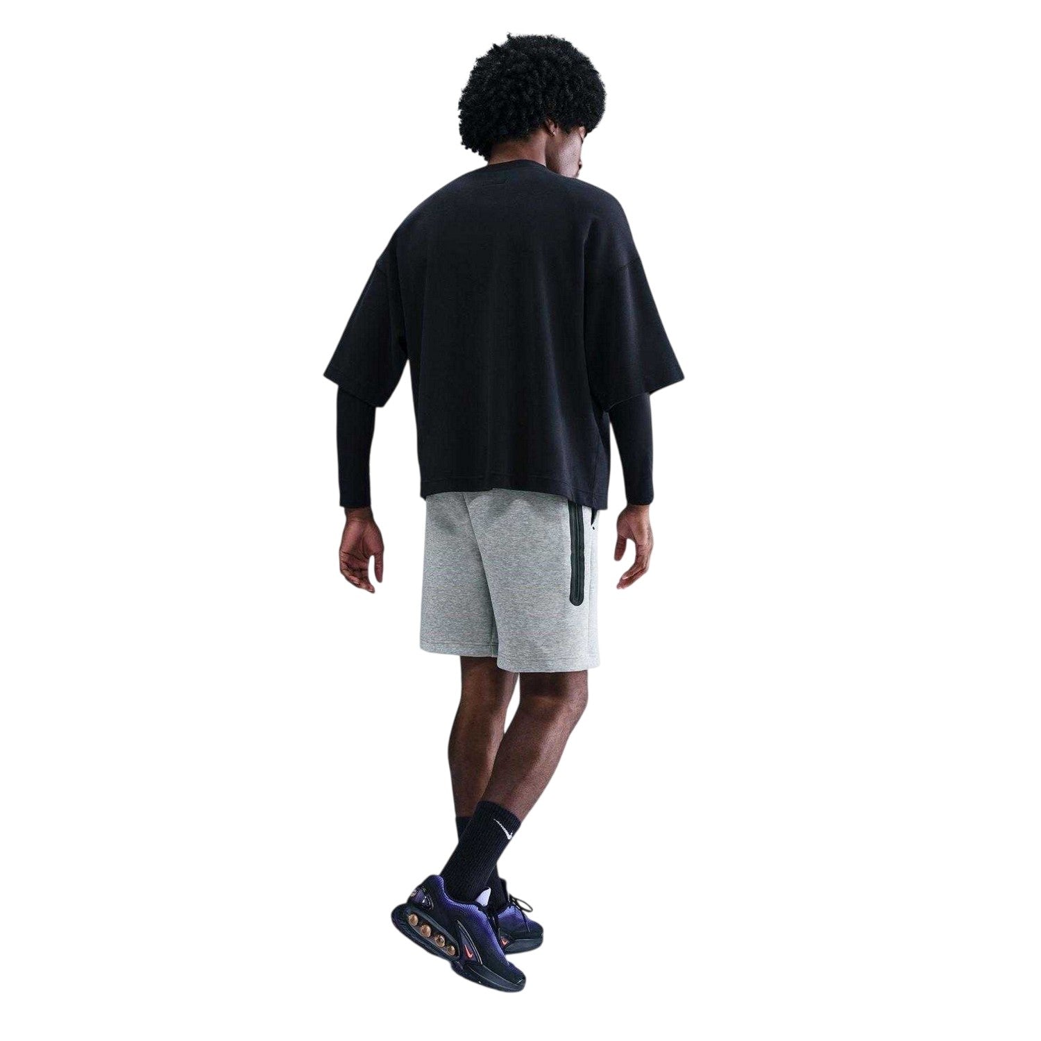 Grey - Back - Nike Mens Tech Fleece Shorts