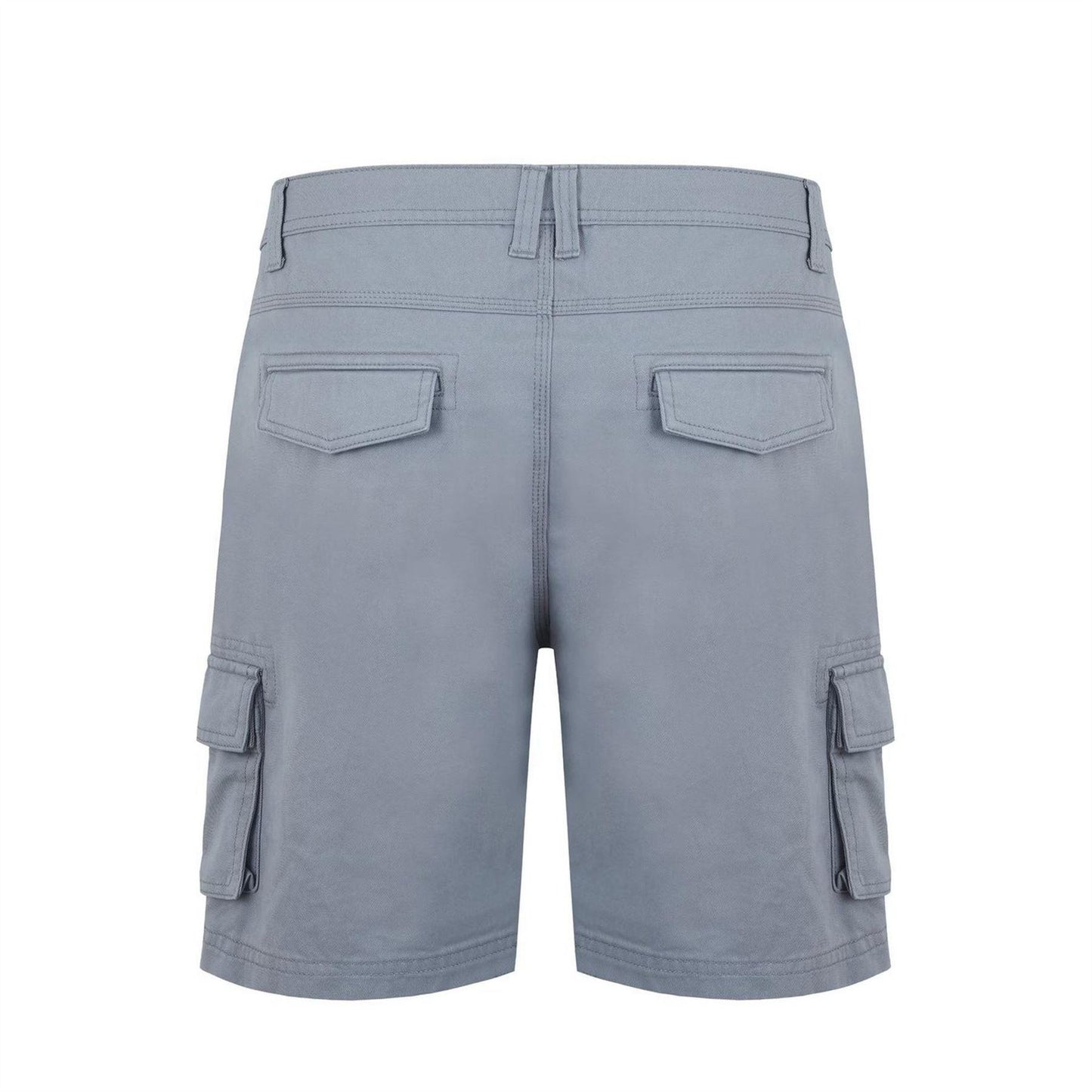 Light Grey - Back - SoulCal Mens Plain Cargo Shorts