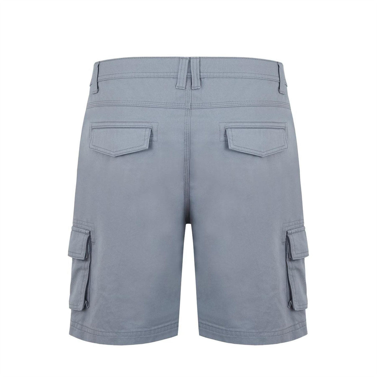 Light Grey - Back - SoulCal Mens Plain Cargo Shorts