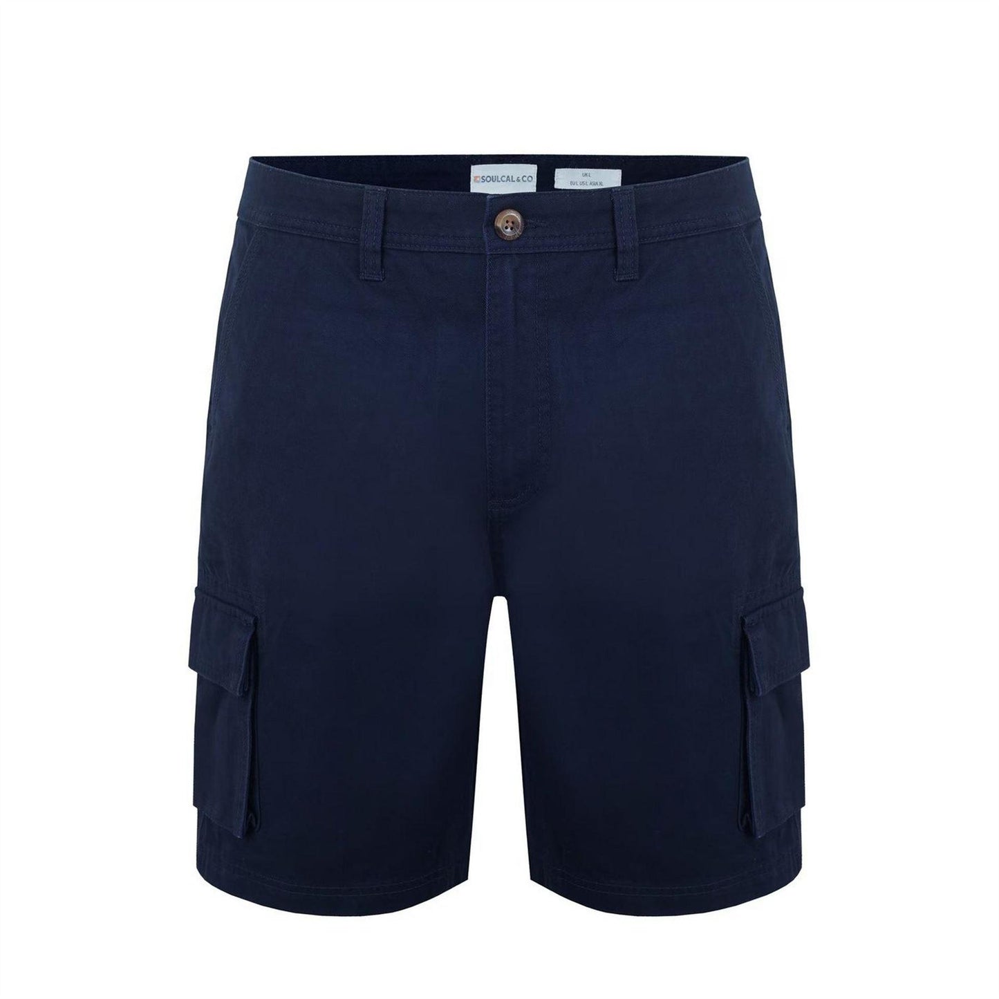 Navy - Front - SoulCal Mens Plain Cargo Shorts