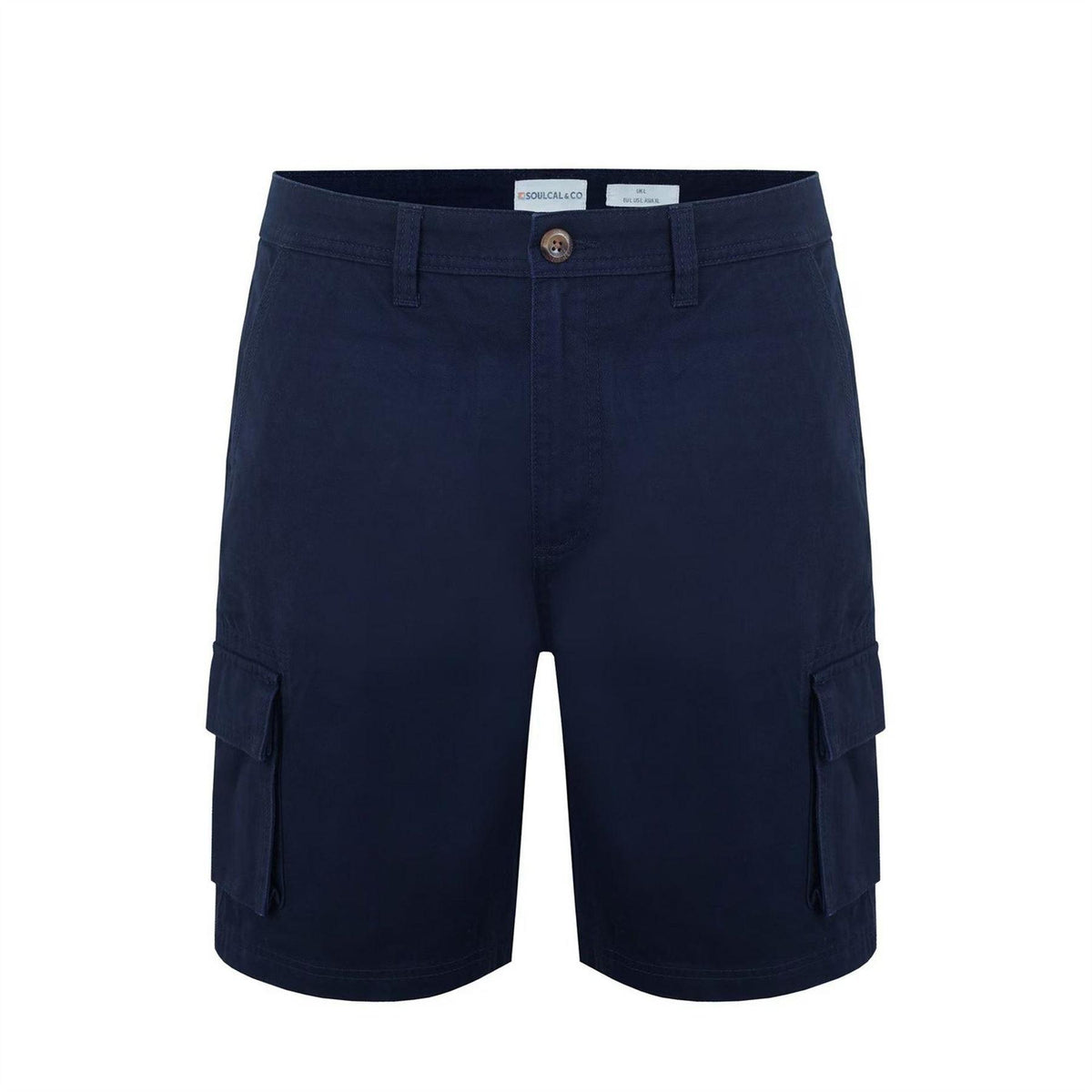 Navy - Front - SoulCal Mens Plain Cargo Shorts