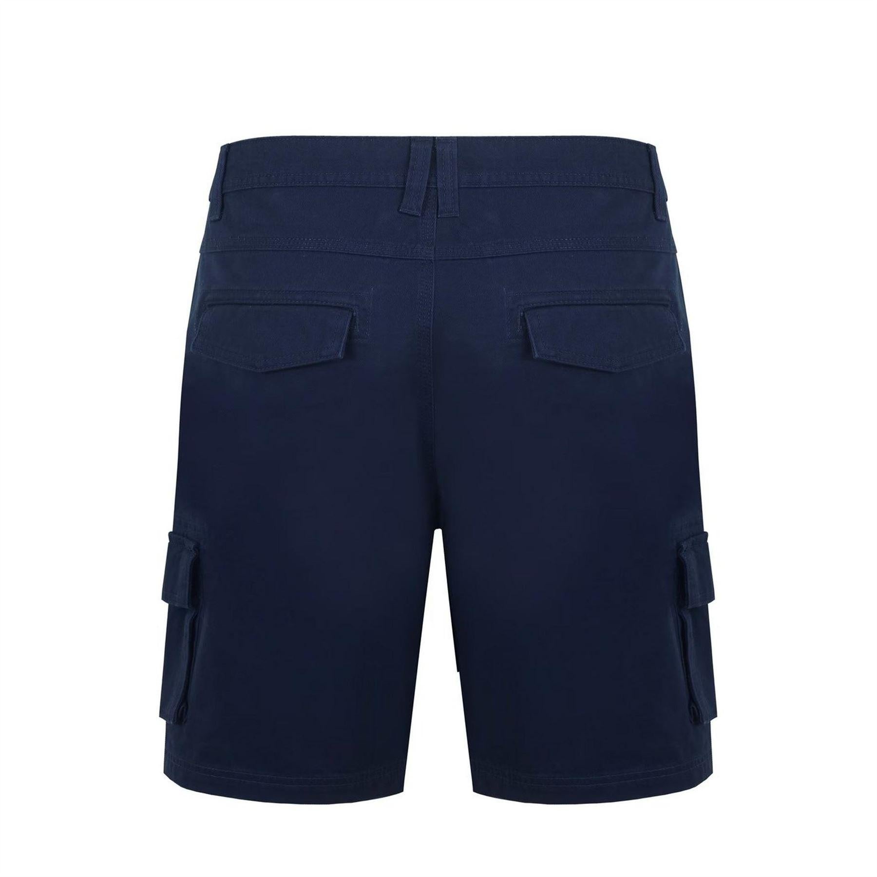 Navy - Back - SoulCal Mens Plain Cargo Shorts
