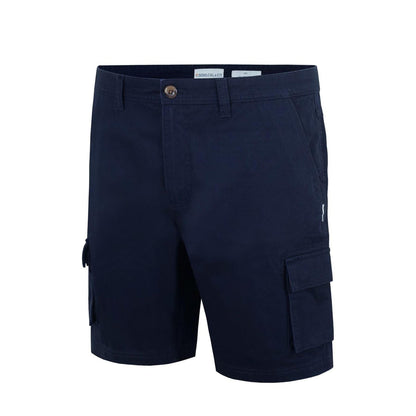Navy - Side - SoulCal Mens Plain Cargo Shorts