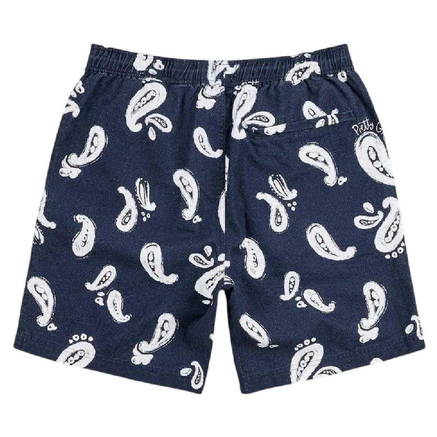 Navy - Back - Pretty Green Mens Widnes Paisley Chino Shorts
