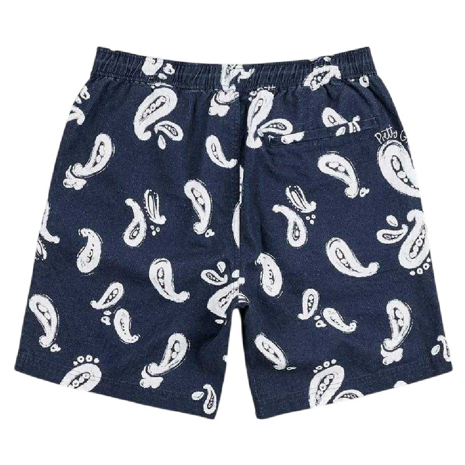 Navy - Back - Pretty Green Mens Widnes Paisley Chino Shorts