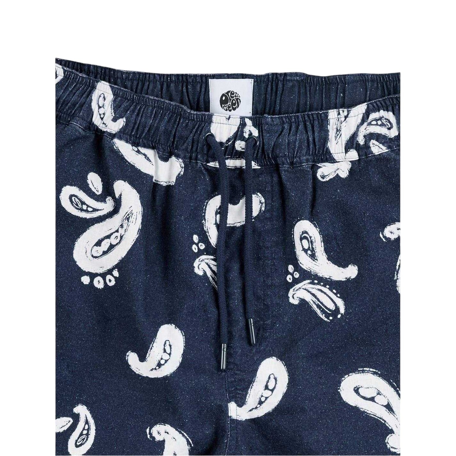 Navy - Side - Pretty Green Mens Widnes Paisley Chino Shorts