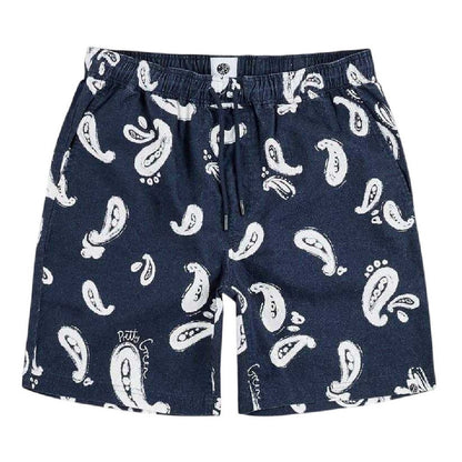 Navy - Front - Pretty Green Mens Widnes Paisley Chino Shorts