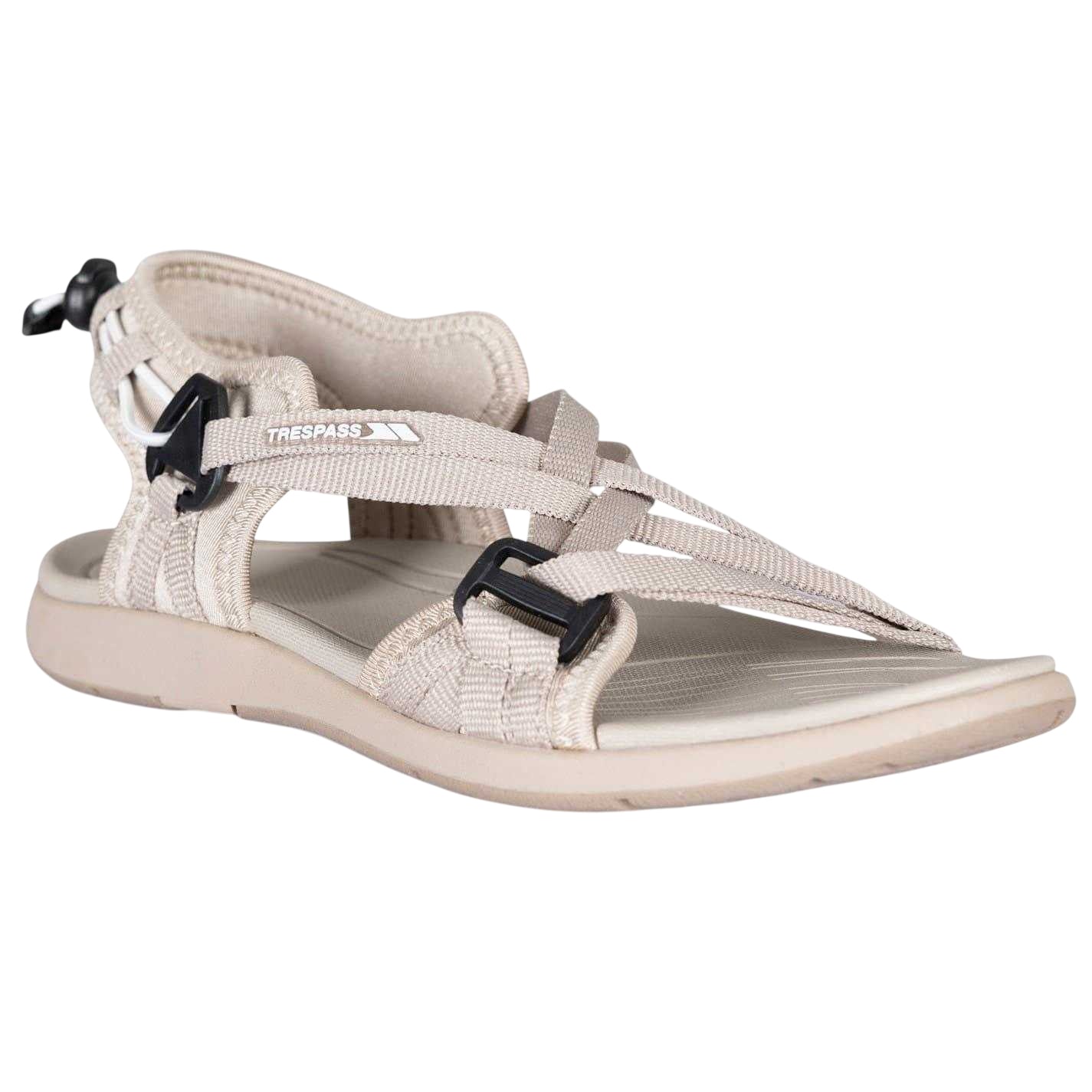 Taupe - Side - Trespass Womens-Ladies Nessa Fisherman Flatform Sandals