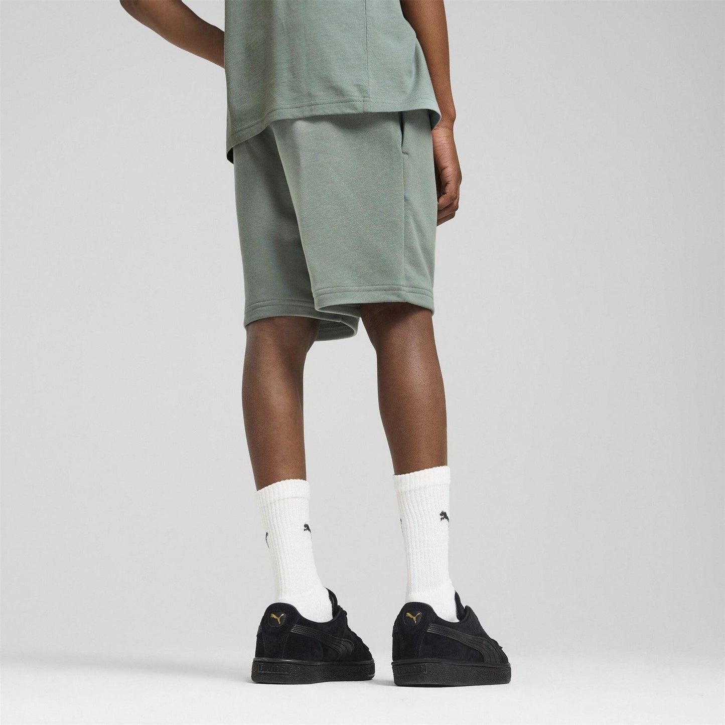 Green - Lifestyle - Puma Boys Fleece Logo Regular Shorts