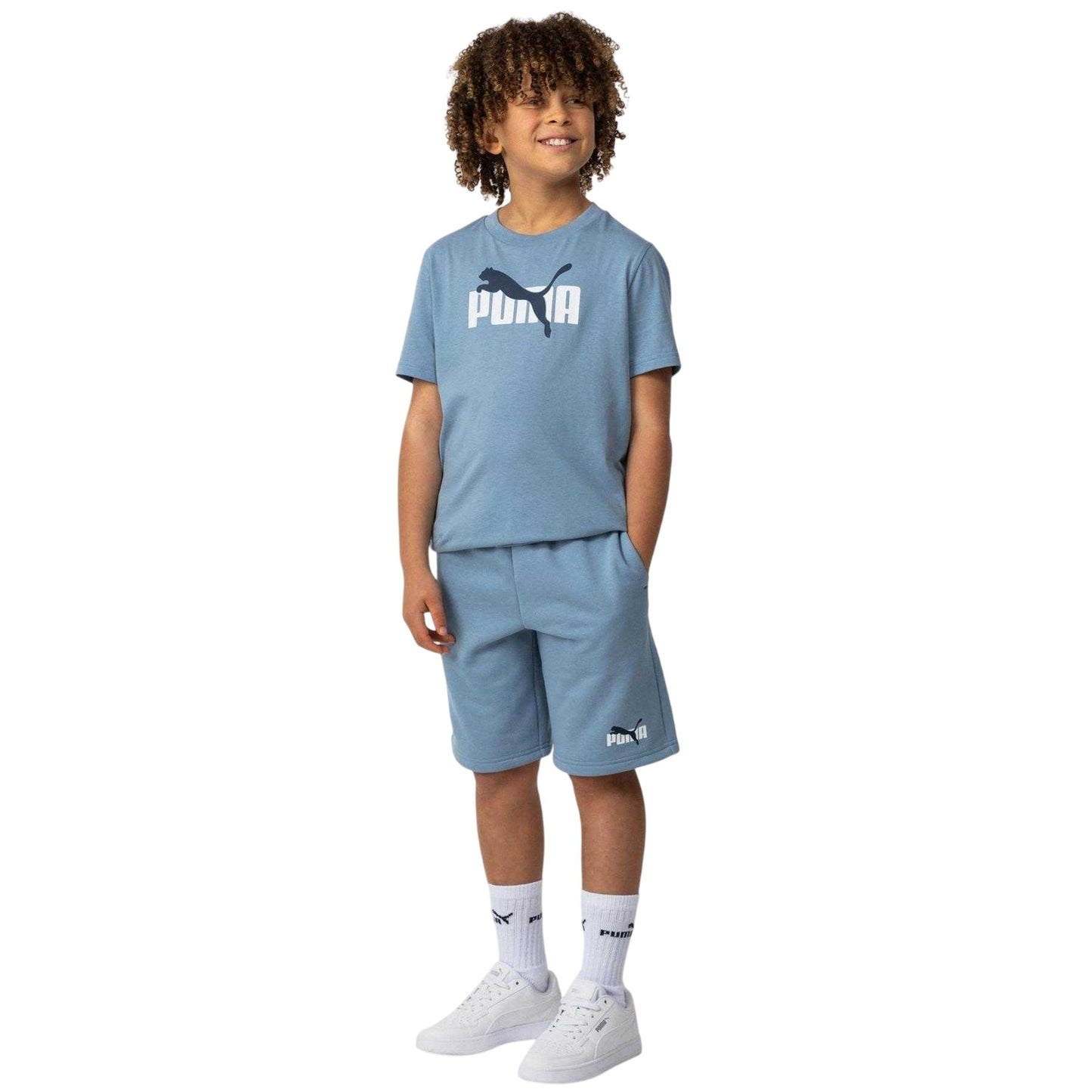 Blue - Lifestyle - Puma Boys Fleece Logo Regular Shorts