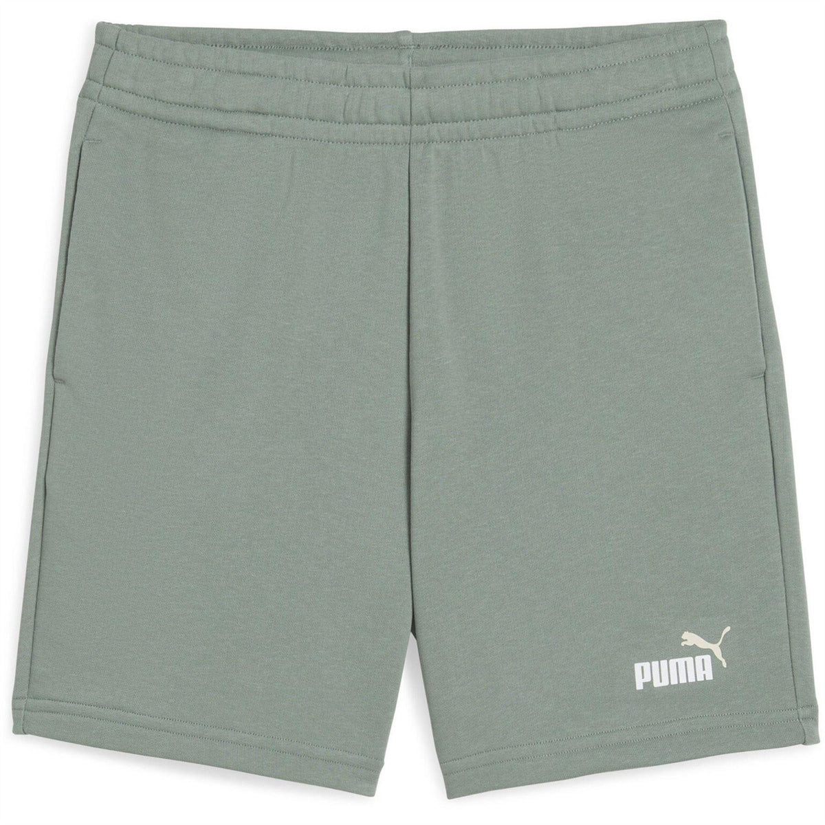 Green - Front - Puma Boys Fleece Logo Regular Shorts