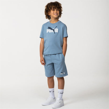 Zen Blue - Lifestyle - Puma Boys Fleece Logo Regular Shorts