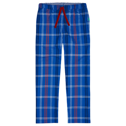 Blue - Front - Loungers Mens Organic Cotton Checked Lounge Pants