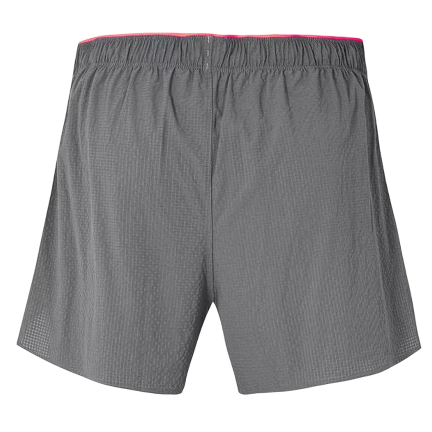 Grey-Red - Back - New Balance Mens Race Day Curved Hem Running Shorts