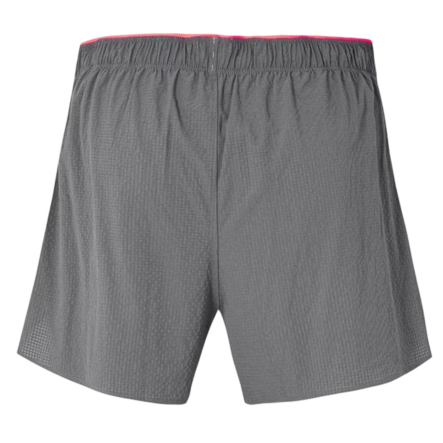 Grey-Red - Back - New Balance Mens Race Day Curved Hem Running Shorts