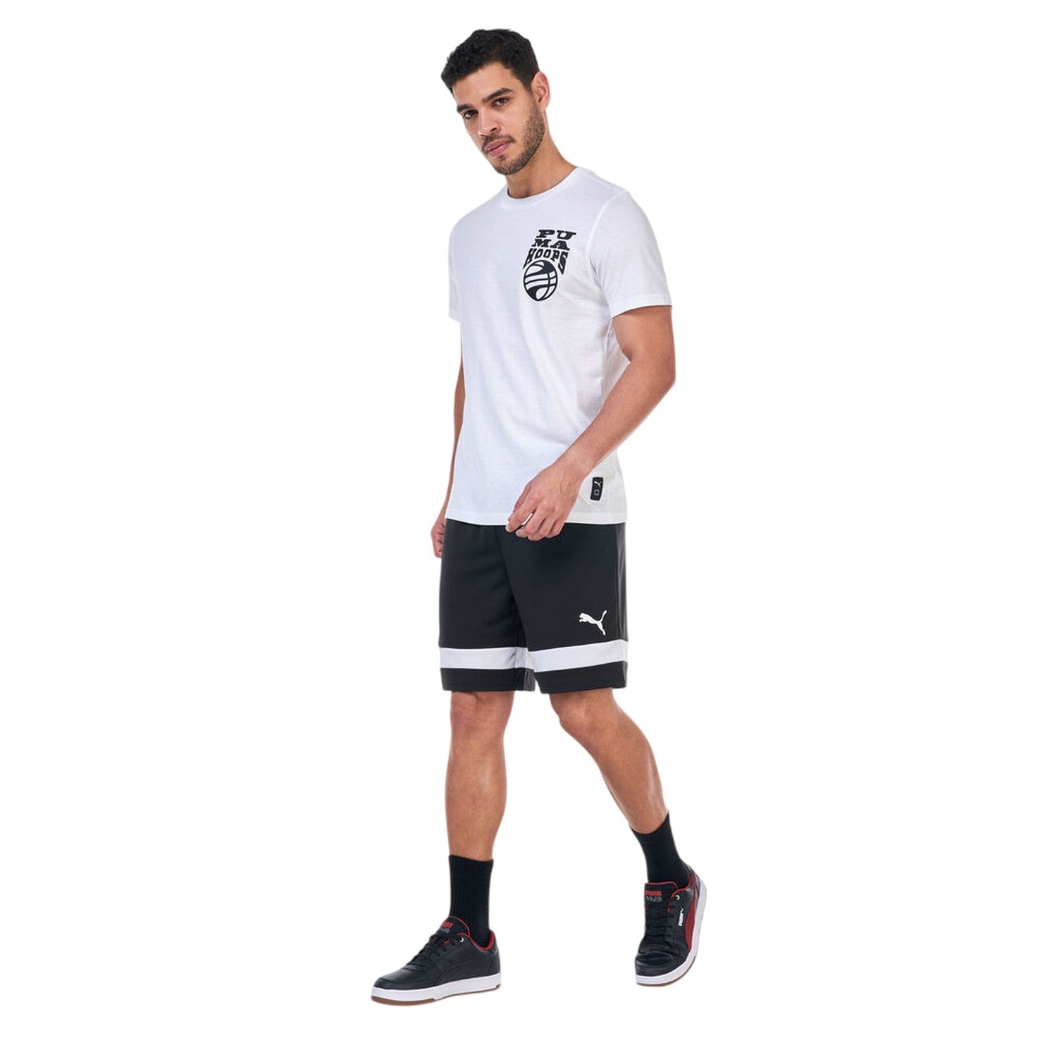 Black - Side - Puma Mens Individualrise Football Shorts