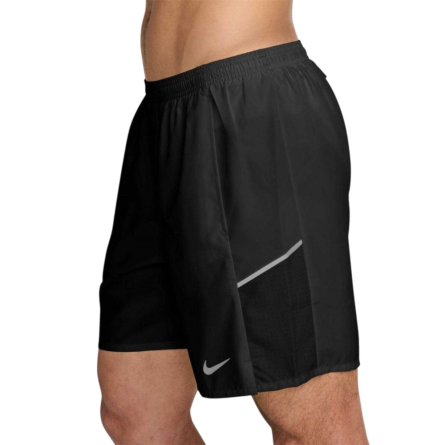 Black - Side - Nike Mens Miler Performance Running Shorts