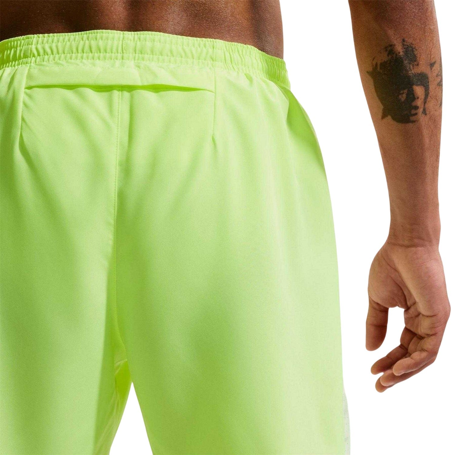 Lime Green - Side - Nike Mens Miler Performance Running Shorts
