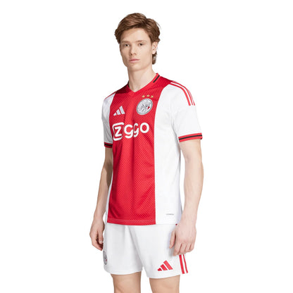 White - Lifestyle - Adidas Childrens-Kids 2025-2026 Ajax Amsterdam Home Shirt