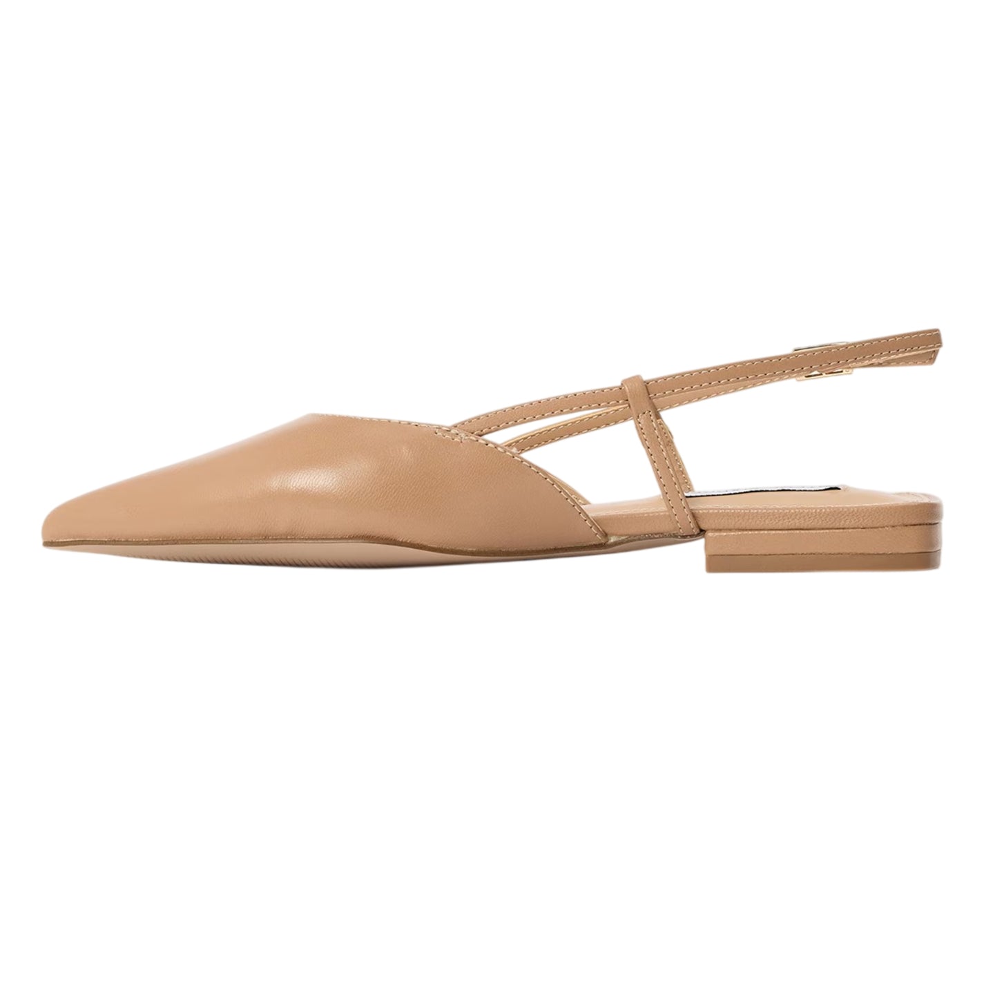 Tan - Back - Steve Madden Womens-Ladies Spencer Leather Sling Back Sandals
