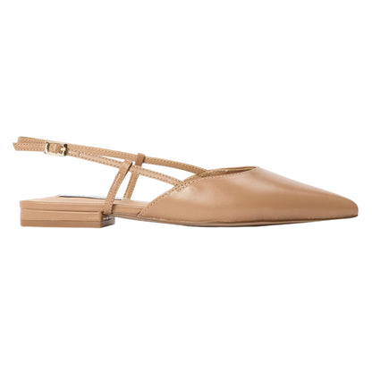 Tan - Front - Steve Madden Womens-Ladies Spencer Leather Sling Back Sandals