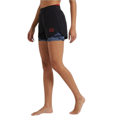 Black - Side - Ellesse Womens-Ladies Tourno Cycling Shorts