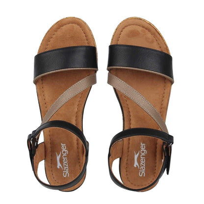 Black-Gold - Lifestyle - Slazenger Womens-Ladies Platform Sandals