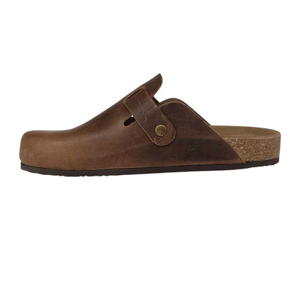Brown - Side - Jack Wills Mens Suede Flat Mule Sandals