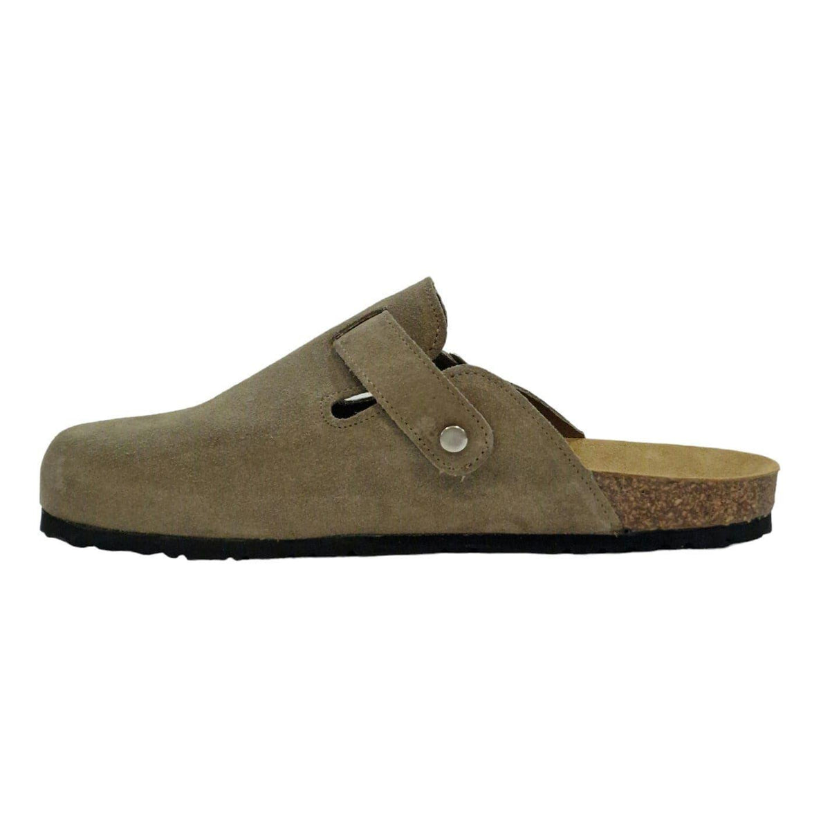 Taupe - Side - Jack Wills Mens Suede Flat Mule Sandals
