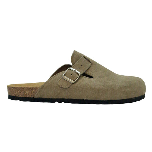 Taupe - Front - Jack Wills Mens Suede Flat Mule Sandals
