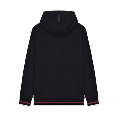 Black - Back - Lambretta Mens Hooded Sweat Jacket