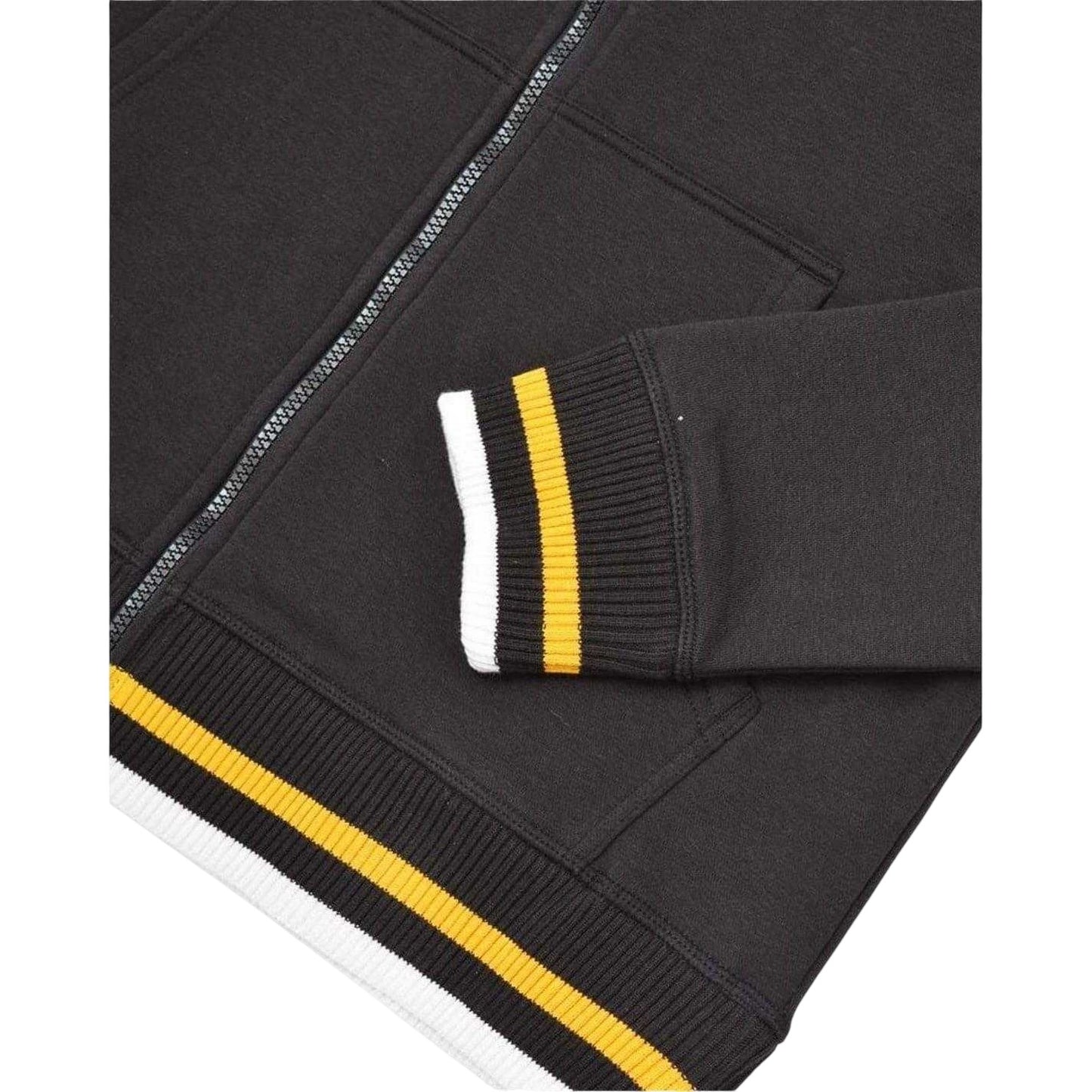 Black-Gold - Side - Lambretta Mens Hooded Sweat Jacket
