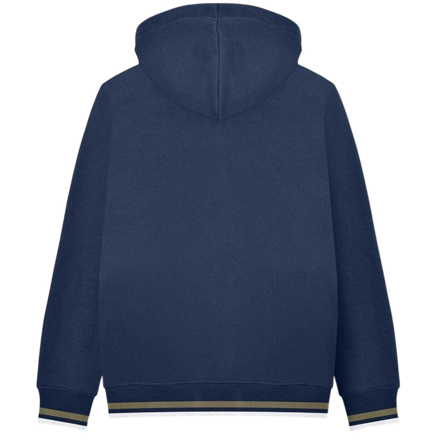 Navy-Khaki - Back - Lambretta Mens Hooded Sweat Jacket