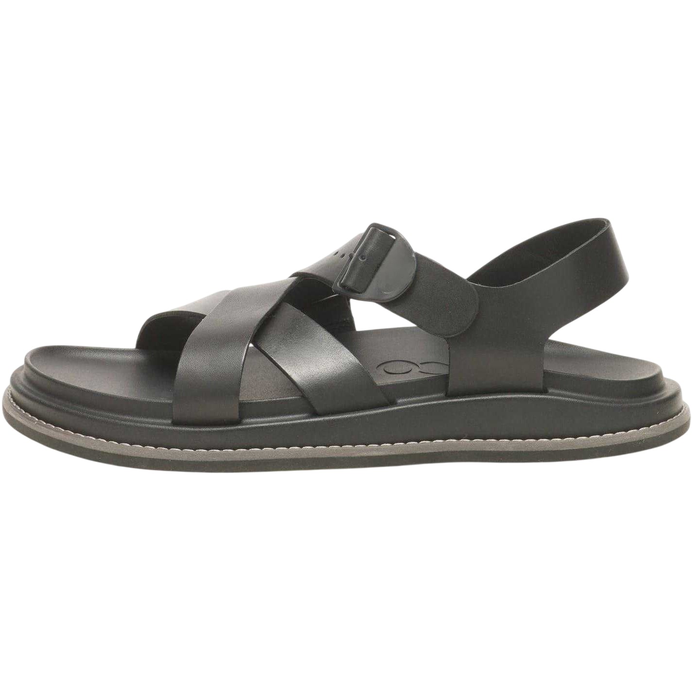 Black - Back - Chaco Mens Fisherman Flatform Sandals